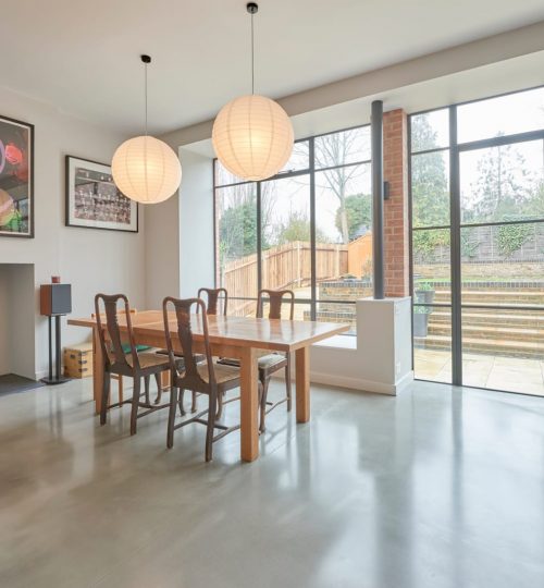 Dining room polished concrete