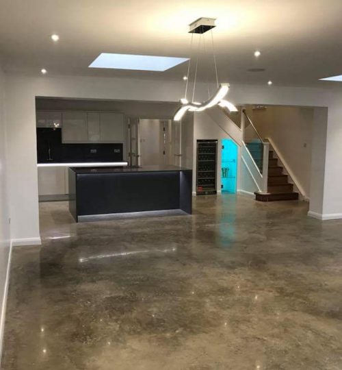 Kitchen dining room polished concrete