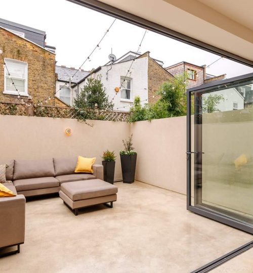 Polished concrete patio