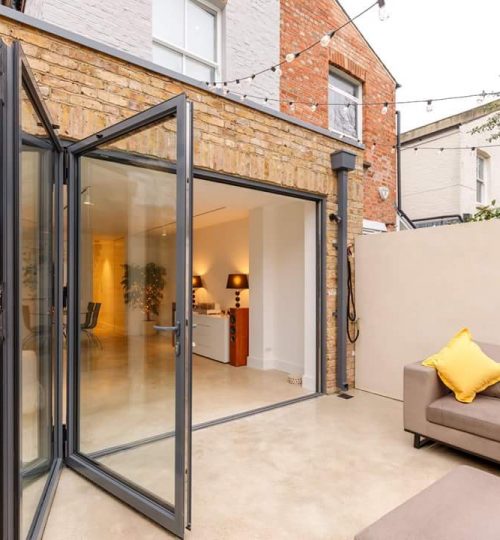 Polished concrete patio outside